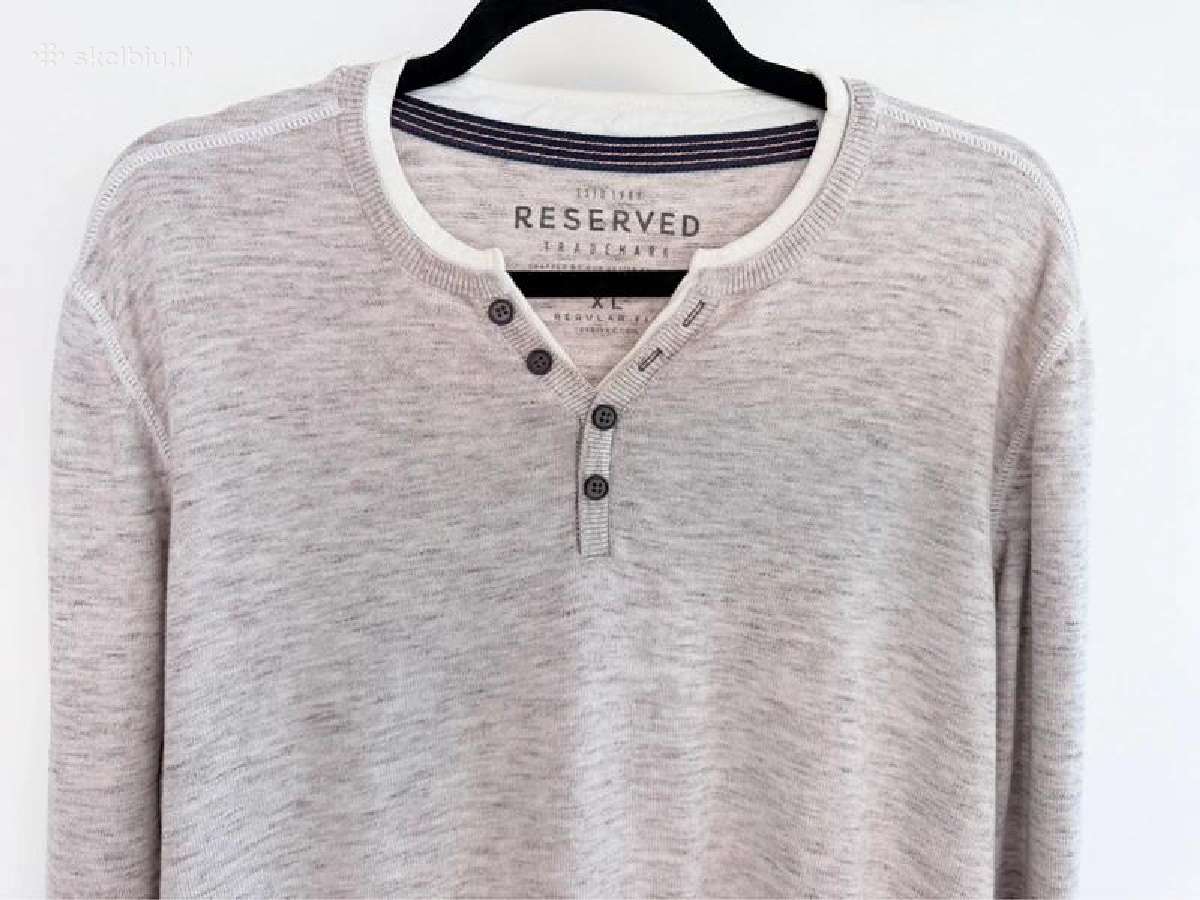 Reserved Henley stiliaus medvilninis megztinis XL - nuotraukos Nr. 2