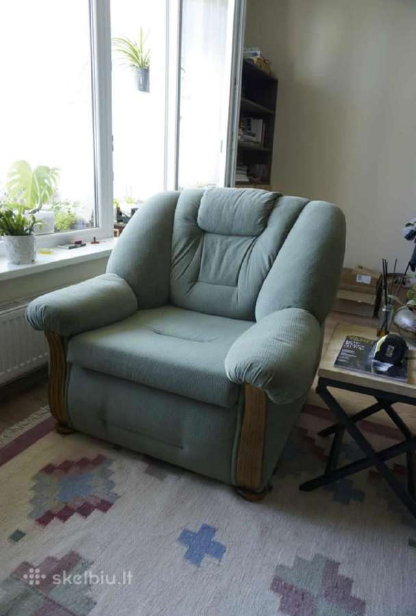 Minkštų baldų komplektas sofa-lova ir fotelis - nuotraukos Nr. 5