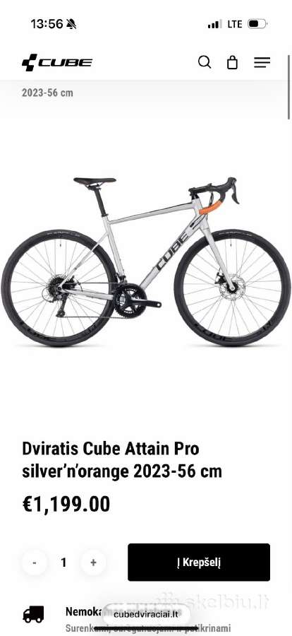 Dviratis Cube Attain Pro 2023 - nuotraukos Nr. 2