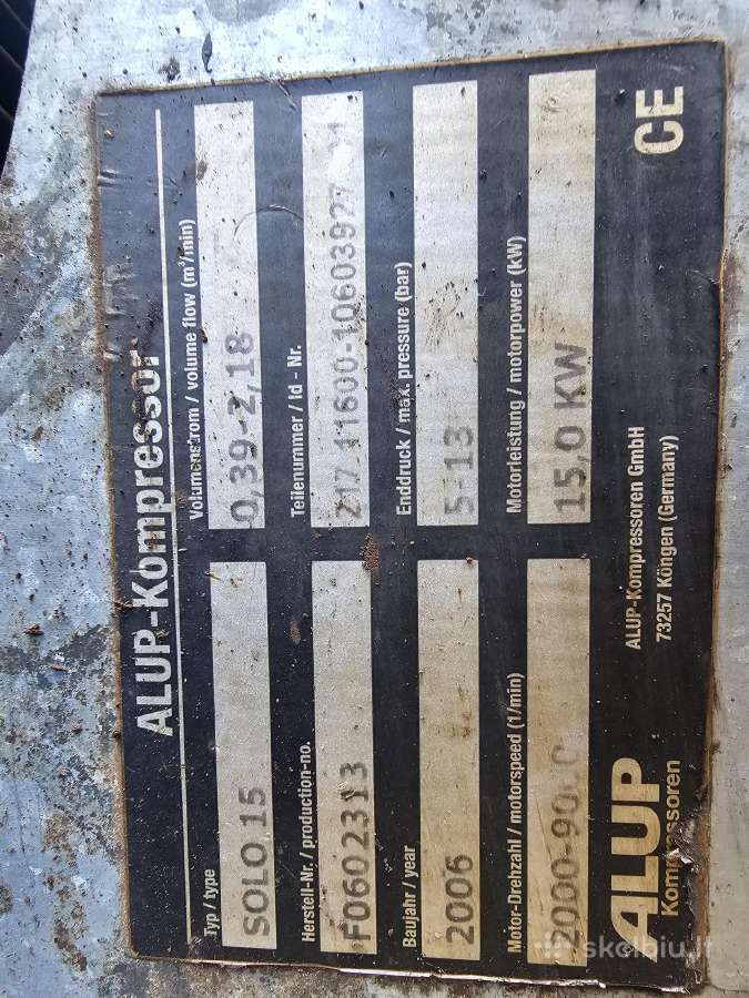 Alup Solo 15 kw sraigtinis kompresorius - nuotraukos Nr. 2