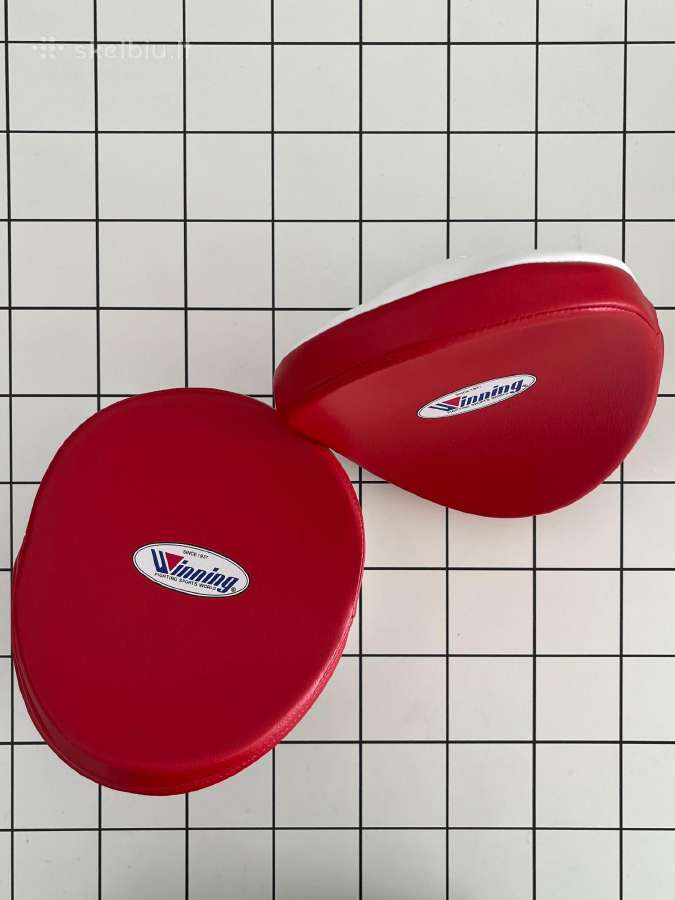 Winning Oval Curved Punch Mitts - Red White - nuotraukos Nr. 3