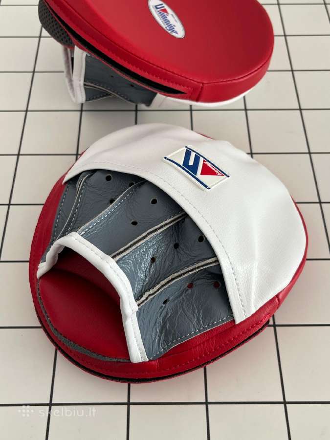 Winning Oval Curved Punch Mitts - Red White - nuotraukos Nr. 4