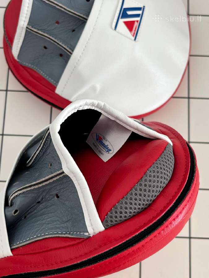 Winning Oval Curved Punch Mitts - Red White - nuotraukos Nr. 5