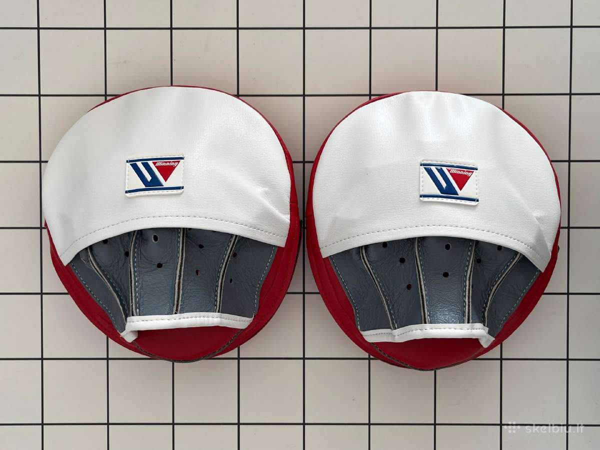 Winning Oval Curved Punch Mitts - Red White - nuotraukos Nr. 7