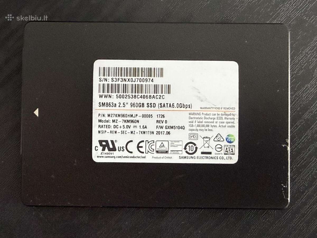 960gb SSD Samsung / Intel / Micron / Sandisk - nuotraukos Nr. 3