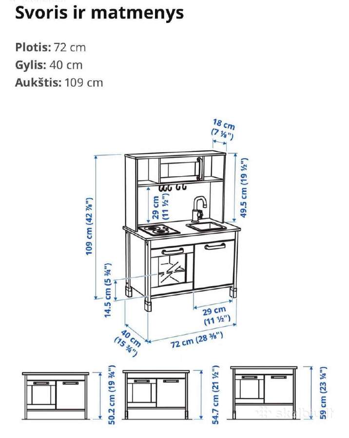 Ikea vaikiška Duktig žaislinė virtuvė - nuotraukos Nr. 4