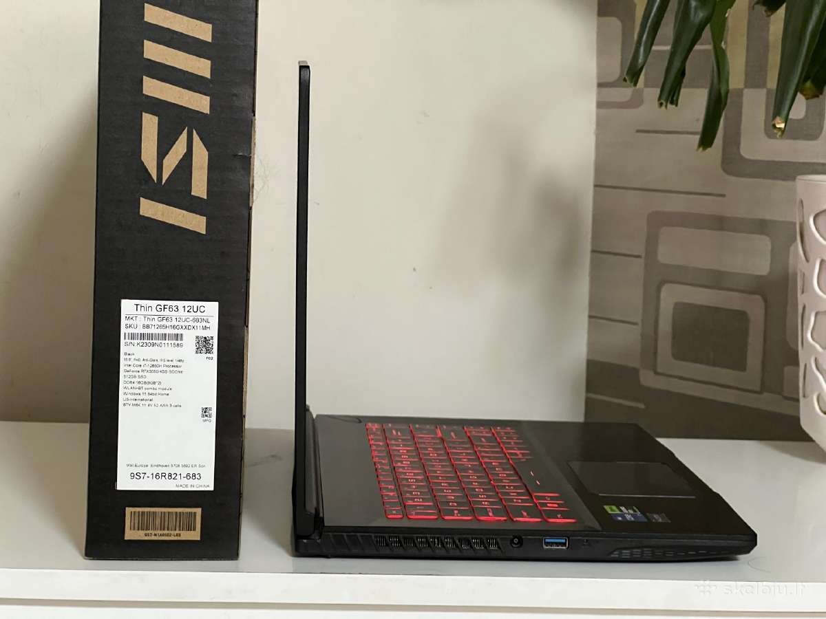 Parduodamas Msi Gf63 su Rtx 3050, I7-12k, 144hz. - nuotraukos Nr. 5