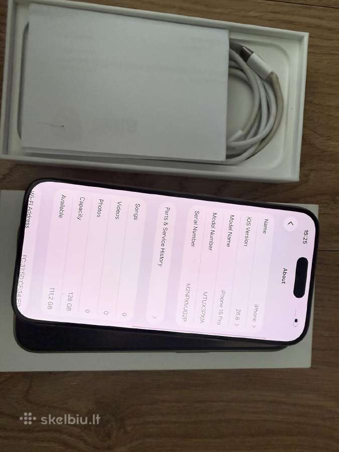 iPhone 15 pro 128gb 100% - nuotraukos Nr. 7