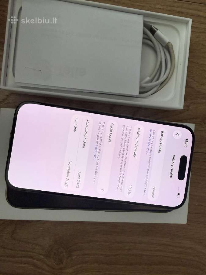 iPhone 15 pro 128gb 100% - nuotraukos Nr. 8