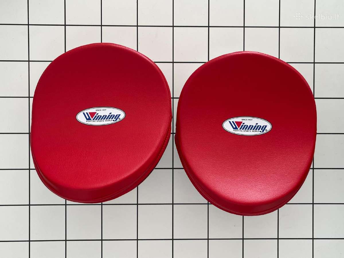 Winning Oval Curved Punch Mitts - Red White - nuotraukos Nr. 8