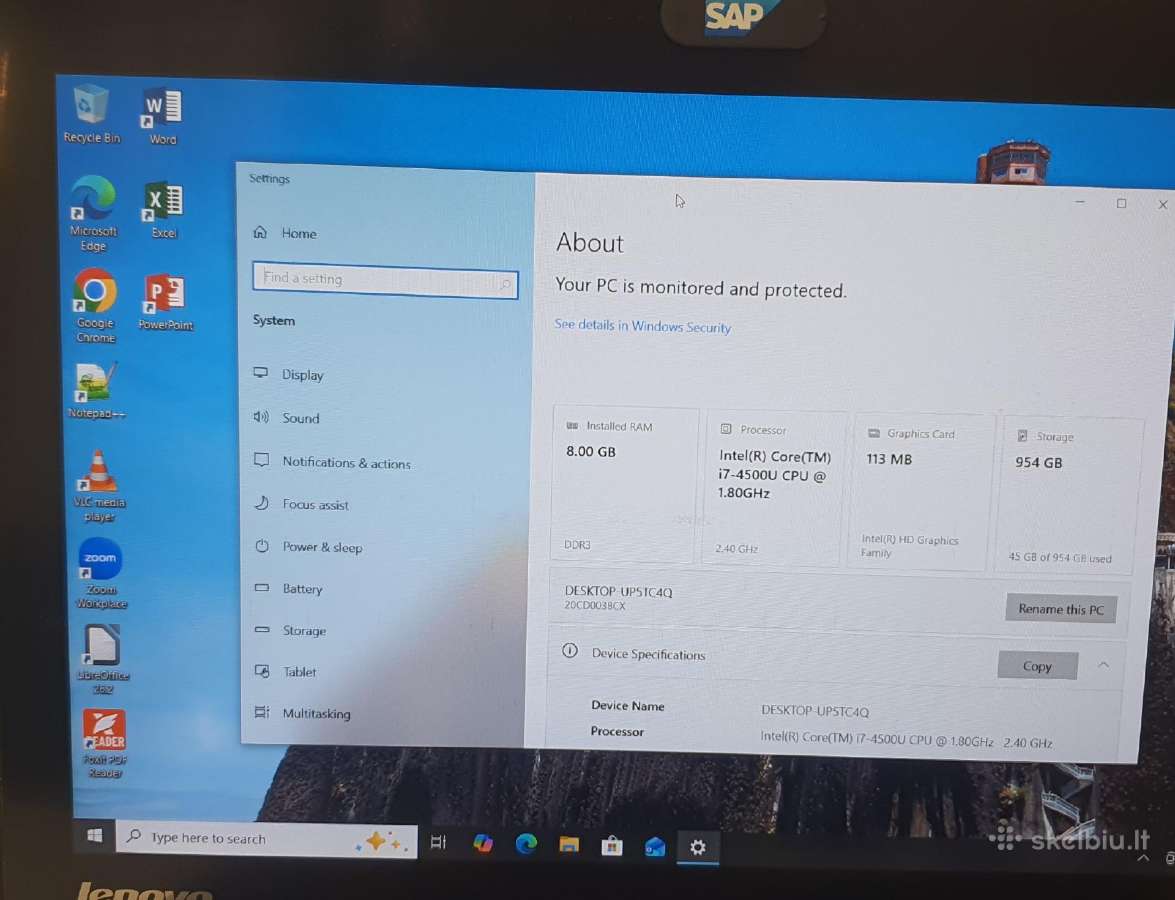 Lenovo Yoga (20cd0038cx) Intel Core i7-4500u 8 - nuotraukos Nr. 11
