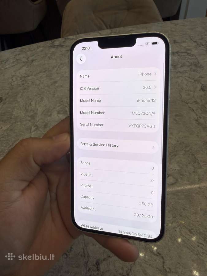 iPhone 13, 256gb 100% baterija - nuotraukos Nr. 5