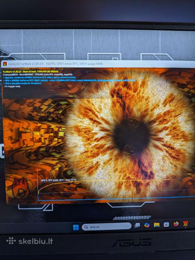 Ausu tuf dash f15 / i7-11370h / Rtx 3060 / 144hz - nuotraukos Nr. 13