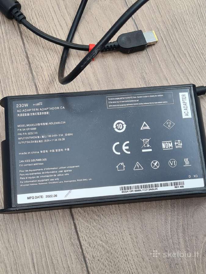 Lenovo 230w slim kroviklis / adapteris - nuotraukos Nr. 2