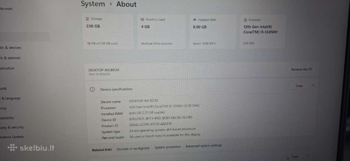 Msi Thin B12ucx - nuotraukos Nr. 6