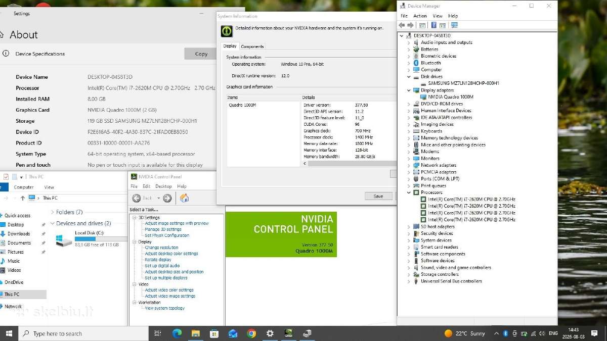 Fujitsu Celsius H710 i7 8gb SSD - nuotraukos Nr. 9
