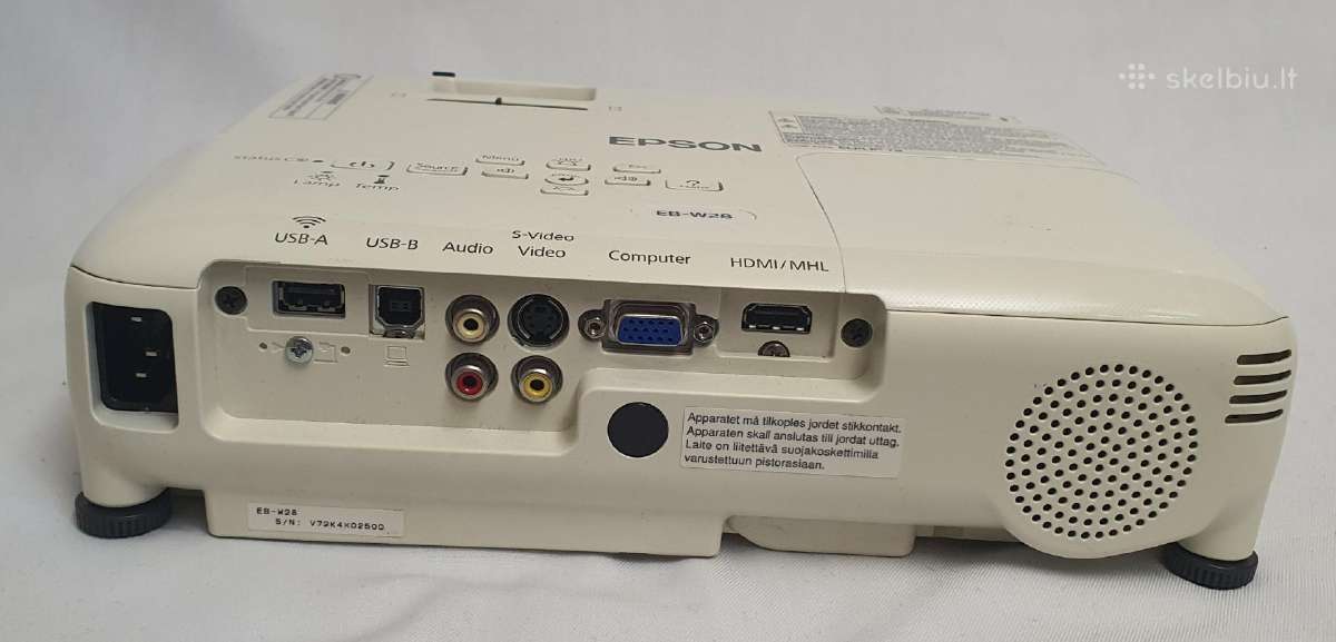 Epson Eb-w28 Wxga projektorius, Hdmi, su pulteliu - nuotraukos Nr. 6