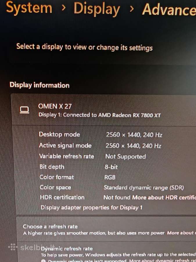 Omen Hp 27" 240hz Qhd Monitorius - nuotraukos Nr. 2