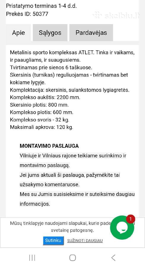 Gimnastikos švediška sienelė Atlet - nuotraukos Nr. 5