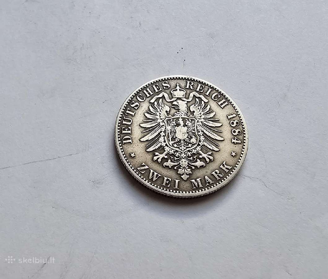 1884 2 markes Reuss , reta - nuotraukos Nr. 2
