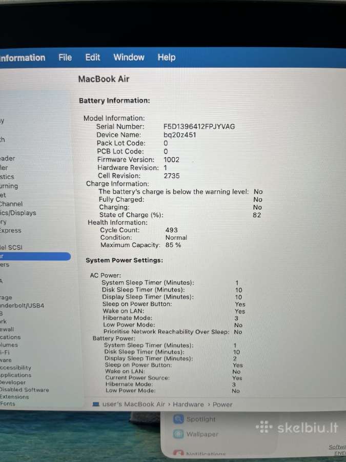 MacBook Air 2020 M1 16 GB 512gb - nuotraukos Nr. 15