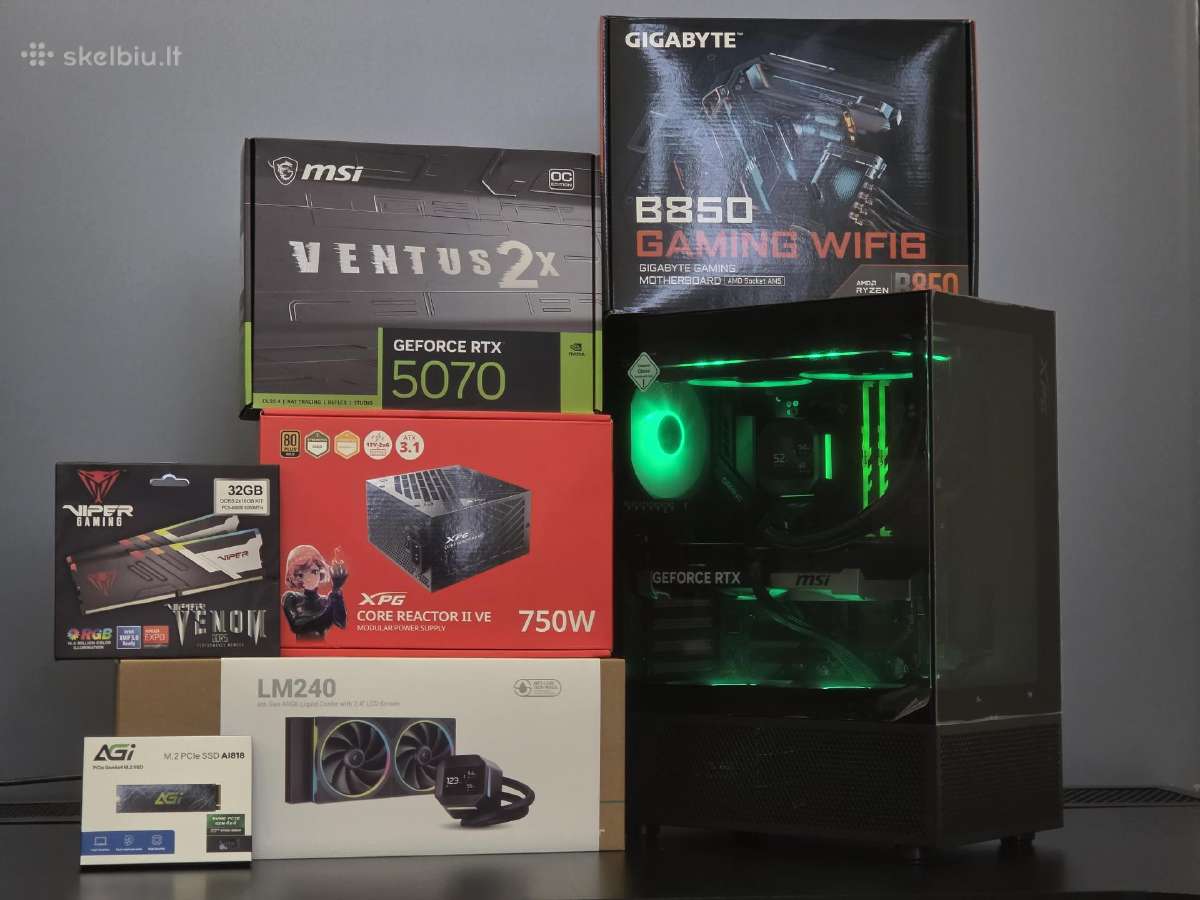 Rtx 5070 Kompiuteris su Ryzen 7 7800x3d, 32gb 6000 - nuotraukos Nr. 7