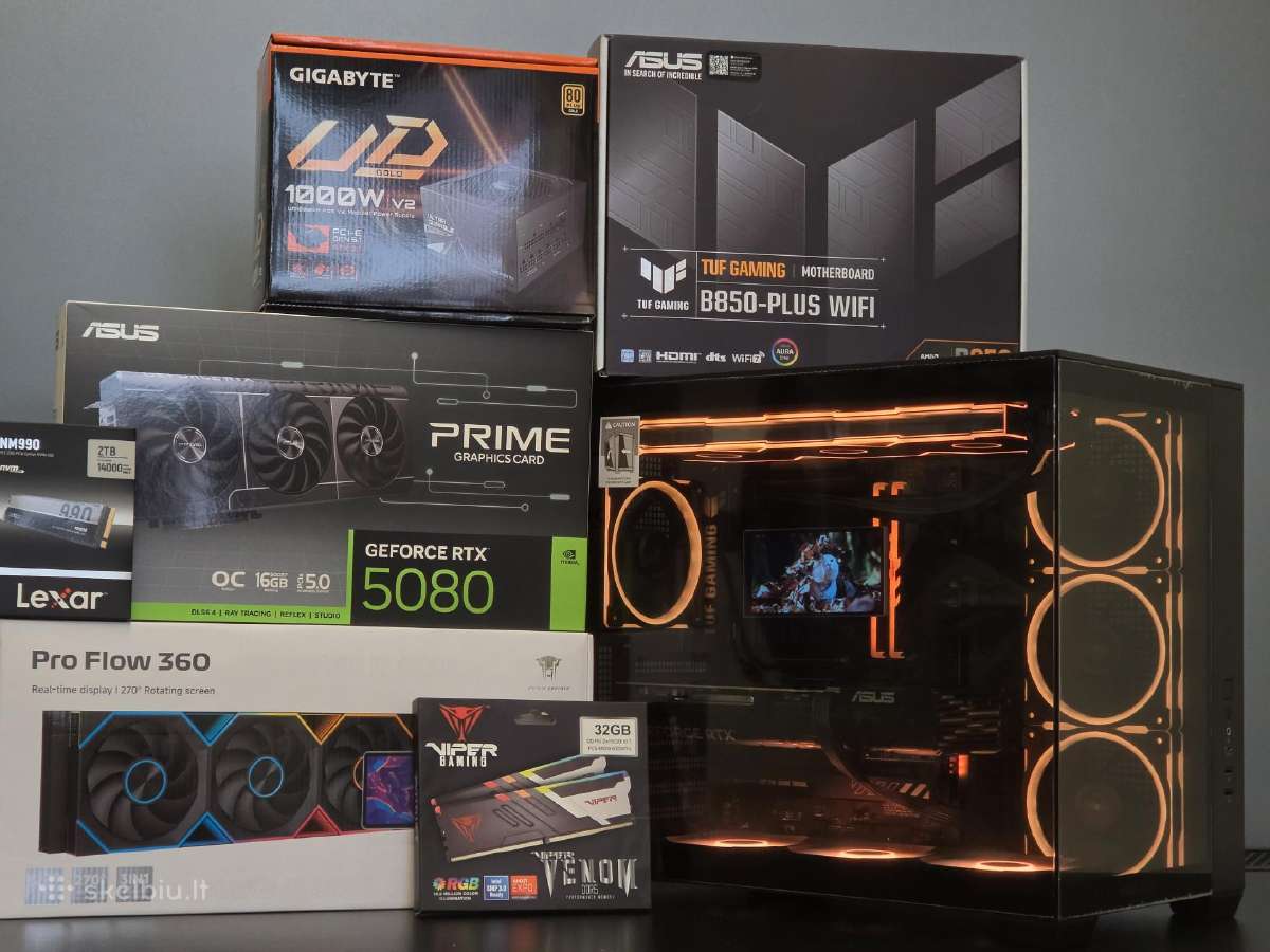 Ryzen 7 9800x3d, Rtx 5080 kompiuteris, 32gb, 2tb - nuotraukos Nr. 8
