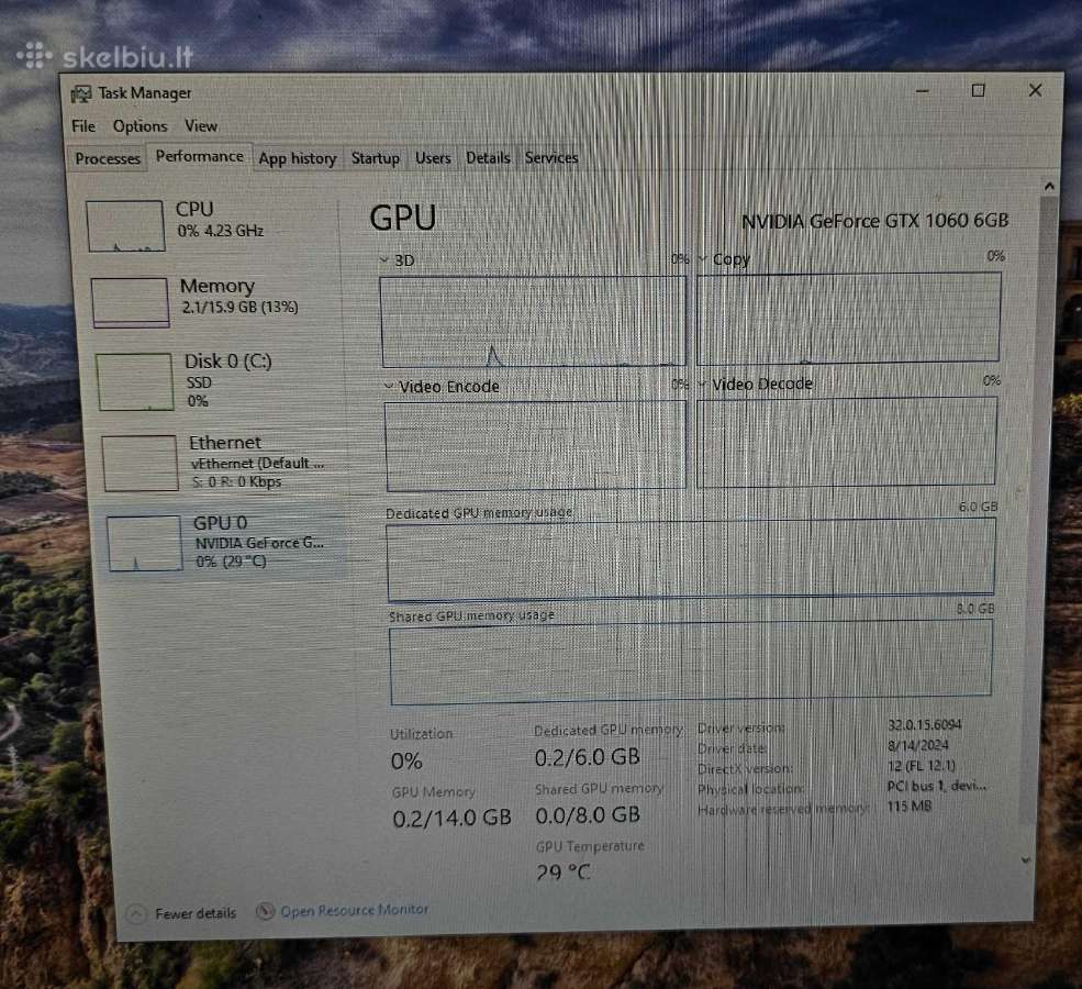 Stacionarus kompiuteris su Gtx 1060 6gb - nuotraukos Nr. 8