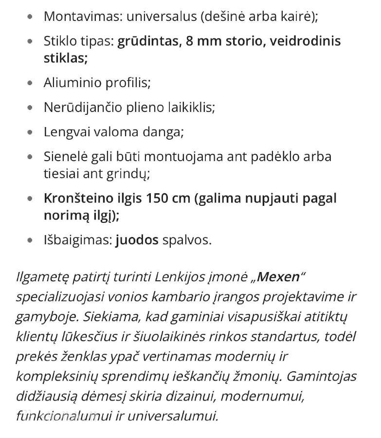 Dušo sienelė Mexen - nuotraukos Nr. 5
