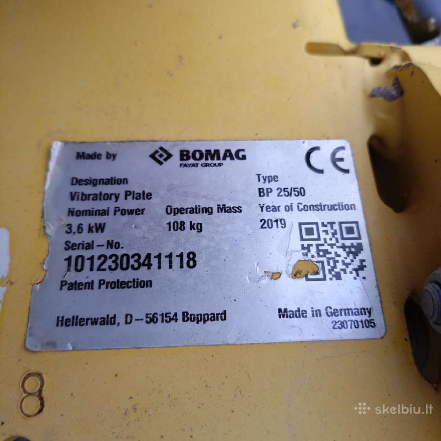 Bomag 108 kg vibroplokštė su Honda varikliu - nuotraukos Nr. 6