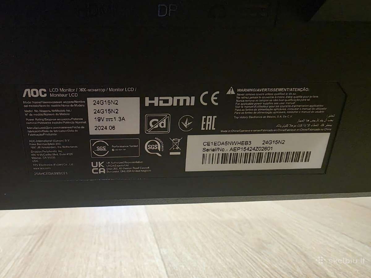 Aoc gaming monitorius 24g15n2 - nuotraukos Nr. 2