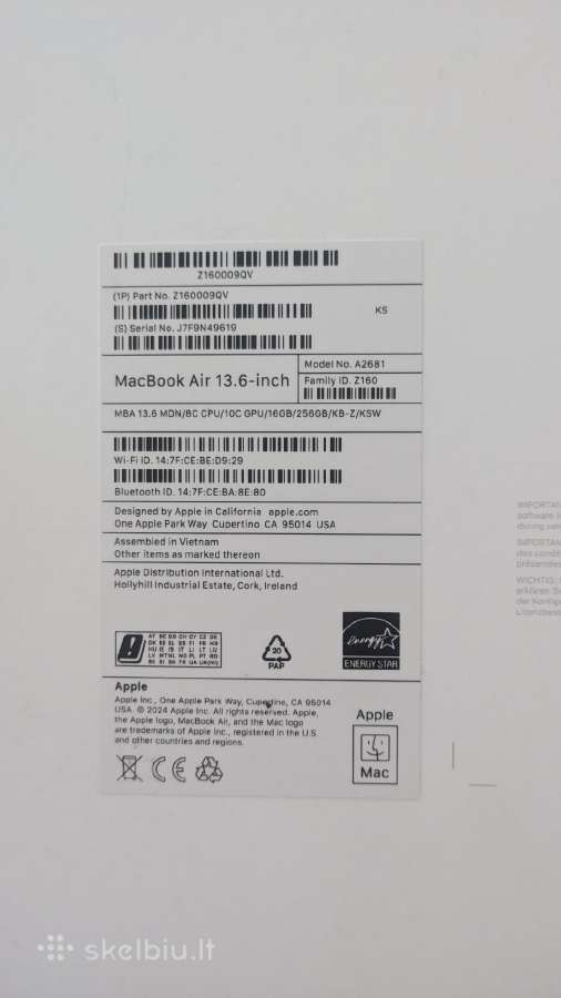 MacBook Air M2 16gb / 256gb – labai gera būklė. - nuotraukos Nr. 6