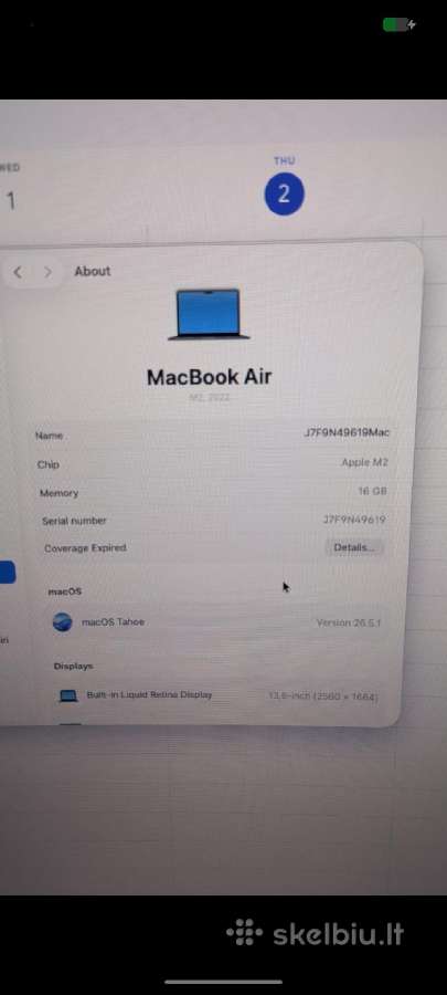 MacBook Air M2 16gb / 256gb – labai gera būklė. - nuotraukos Nr. 10