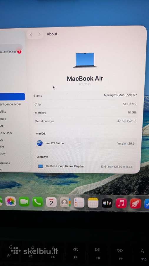 MacBook Air M2 16gb / 256gb – labai gera būklė. - nuotraukos Nr. 13