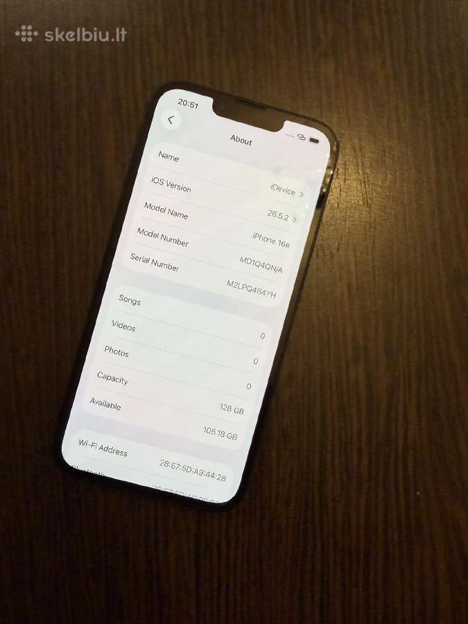 Apple iPhone 16e 128gb black Mdm New - nuotraukos Nr. 2
