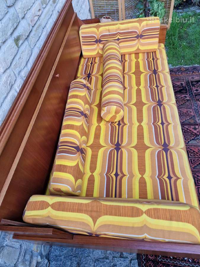 Vintažinė mid century tikmedžio sofa/lova - nuotraukos Nr. 8