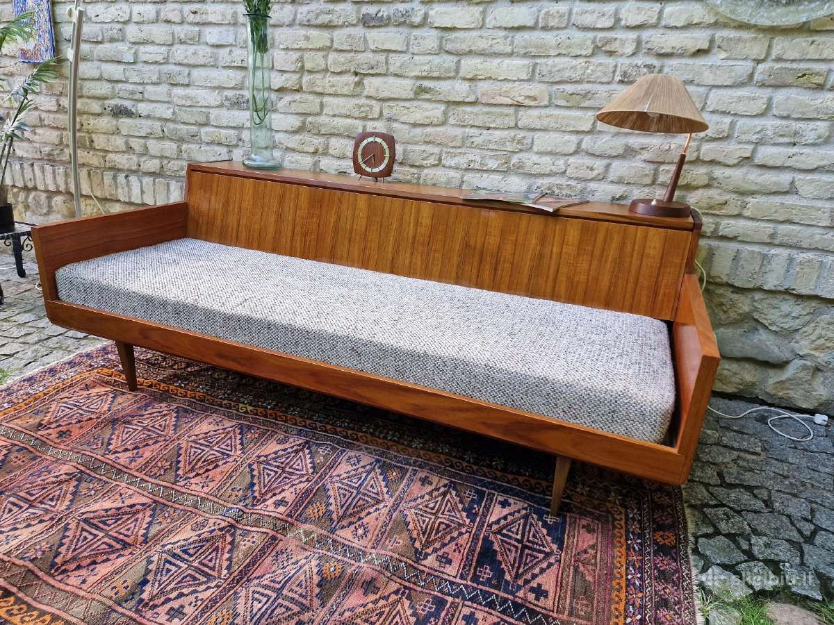 Vintažinė mid century tikmedžio sofa/lova - nuotraukos Nr. 21
