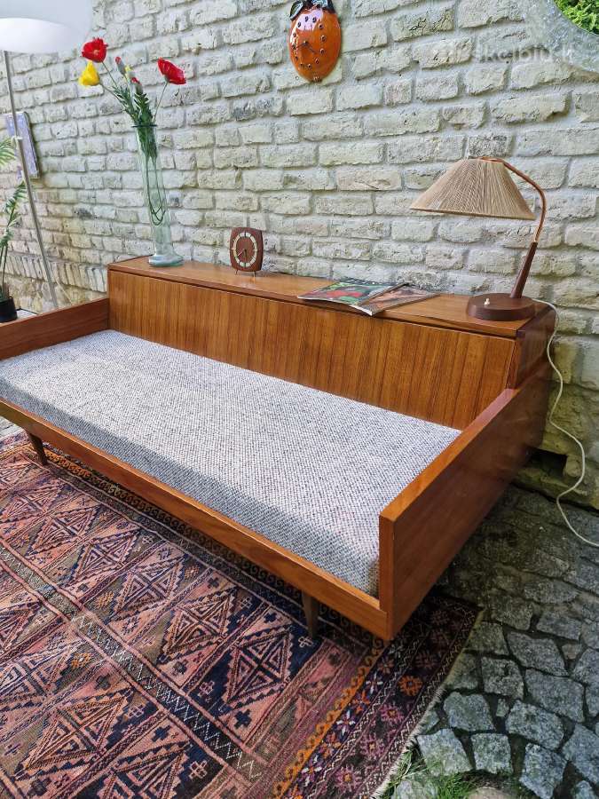 Vintažinė mid century tikmedžio sofa/lova - nuotraukos Nr. 22
