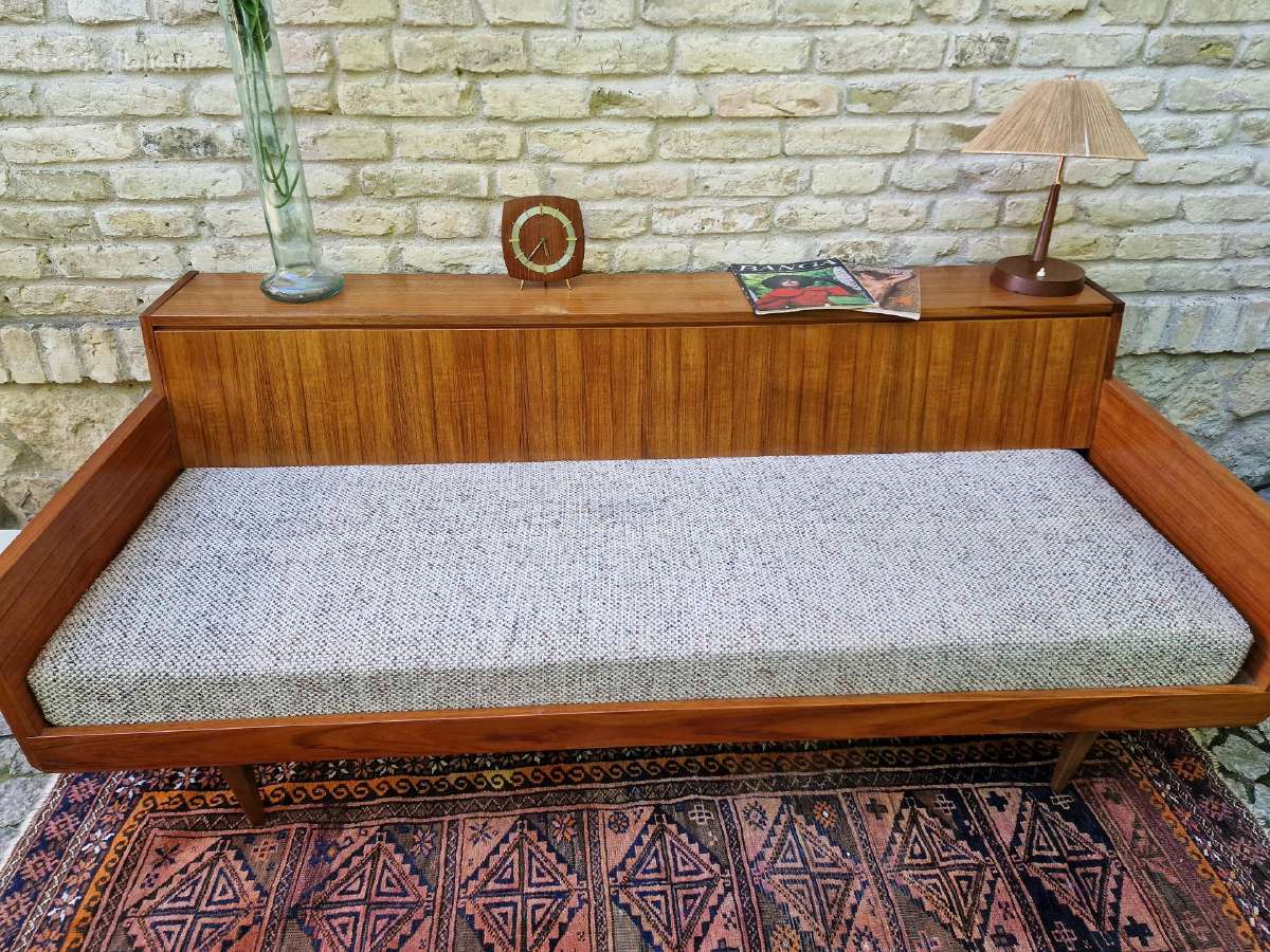 Vintažinė mid century tikmedžio sofa/lova - nuotraukos Nr. 29