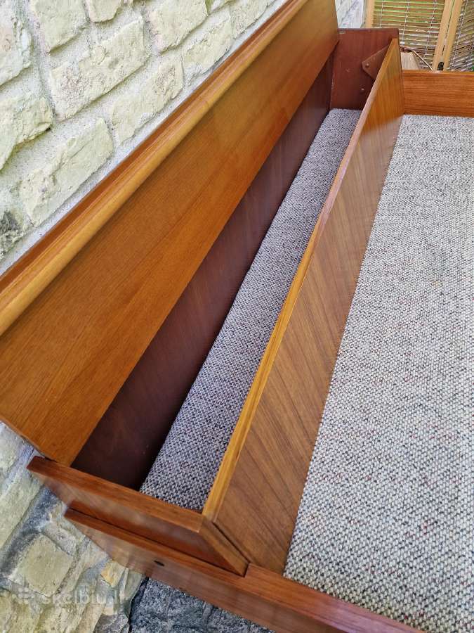 Vintažinė mid century tikmedžio sofa/lova - nuotraukos Nr. 31