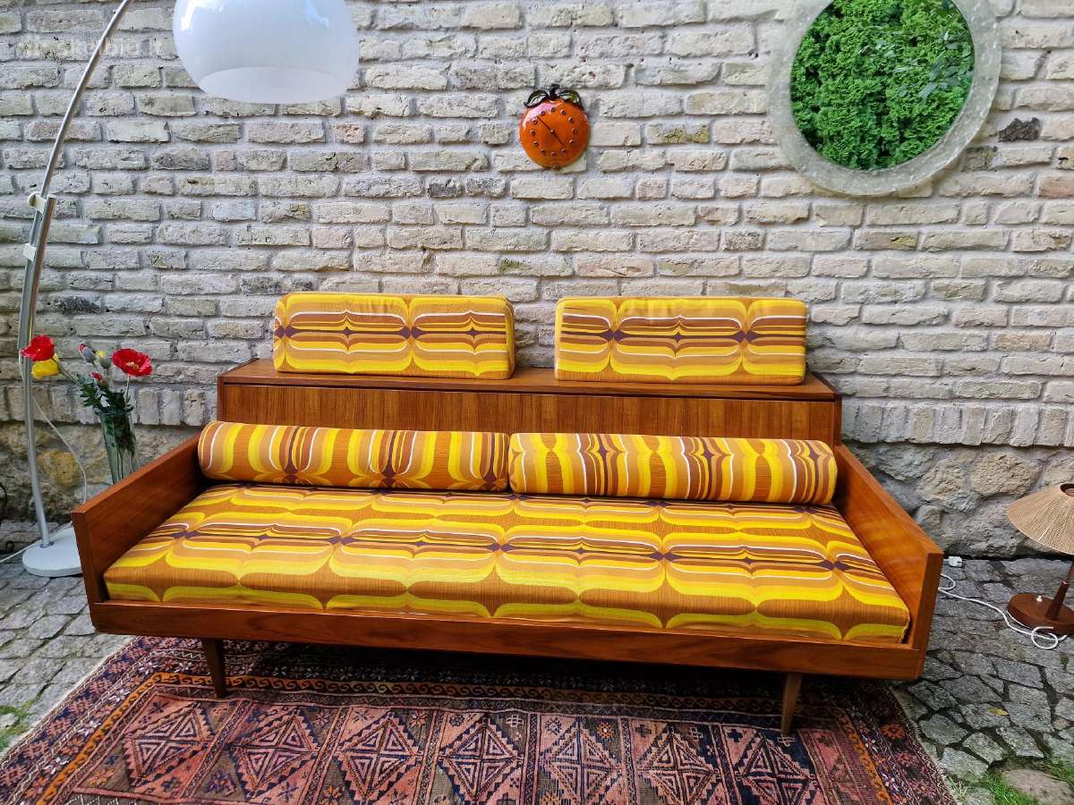 Vintažinė mid century tikmedžio sofa/lova - nuotraukos Nr. 32