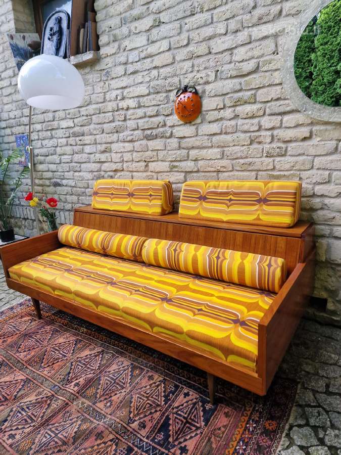 Vintažinė mid century tikmedžio sofa/lova - nuotraukos Nr. 33