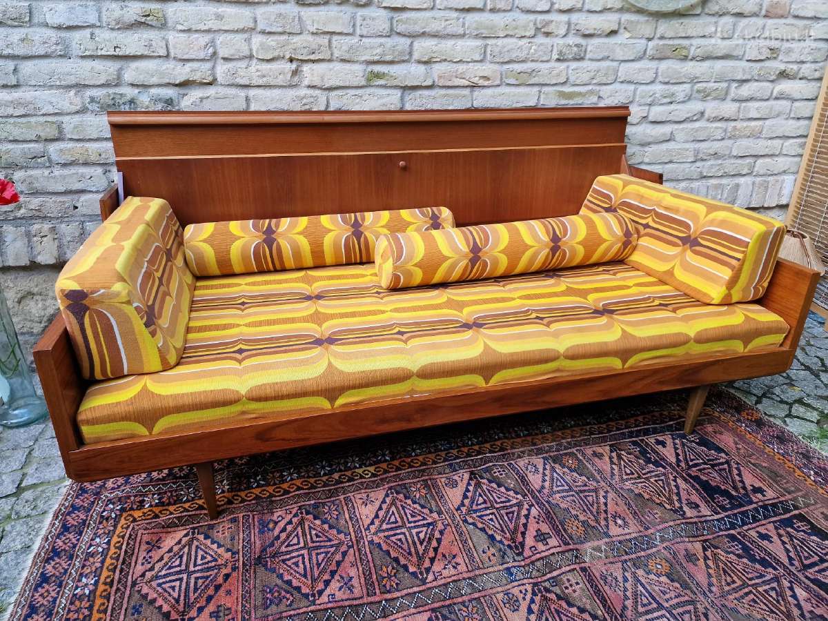 Vintažinė mid century tikmedžio sofa/lova - nuotraukos Nr. 34