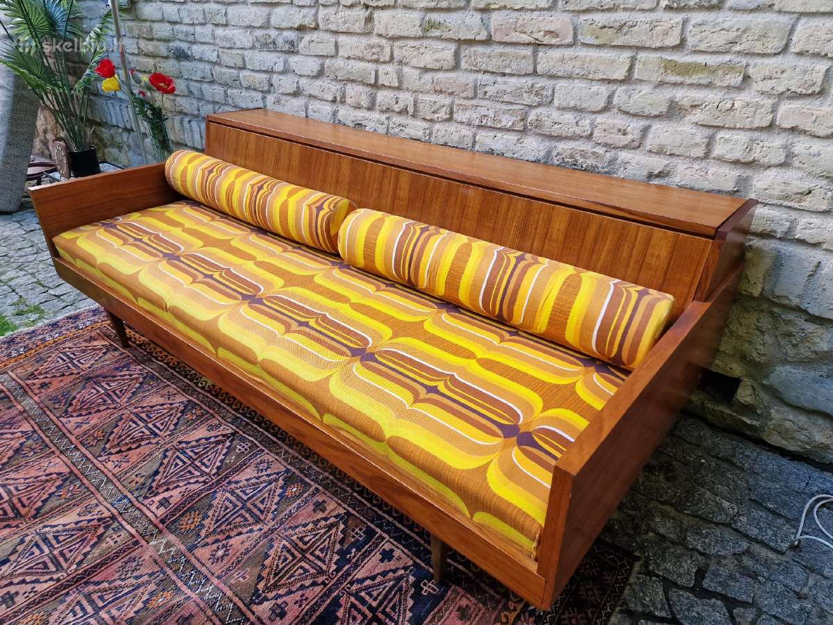 Vintažinė mid century tikmedžio sofa/lova - nuotraukos Nr. 36