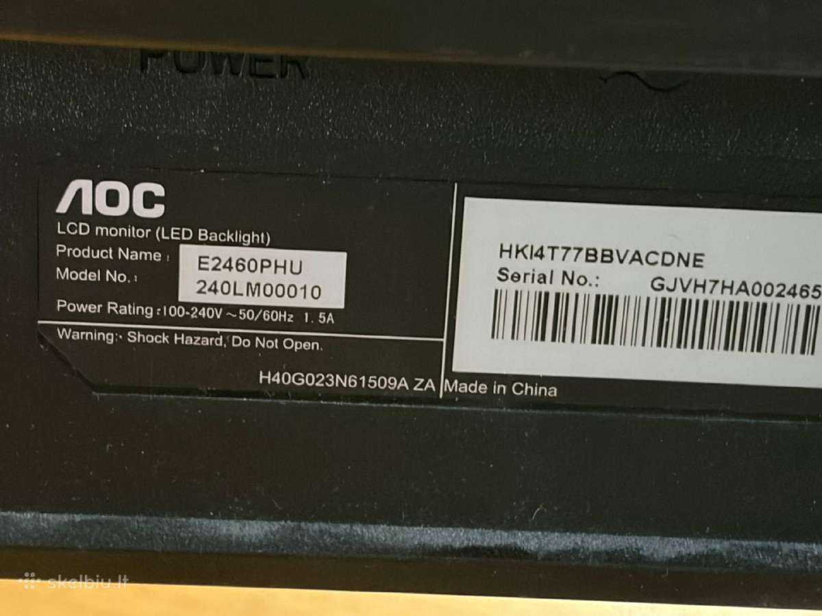 Monitorius Aoc E2460phu Aoc 24 - nuotraukos Nr. 2
