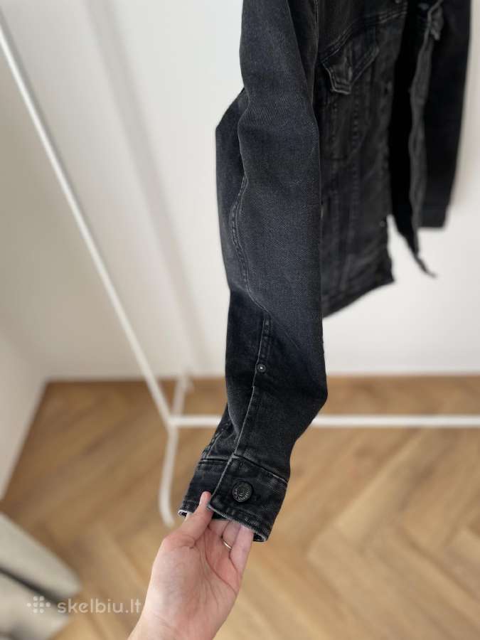 H&m vyriška juoda džinsinė striukė - nuotraukos Nr. 3