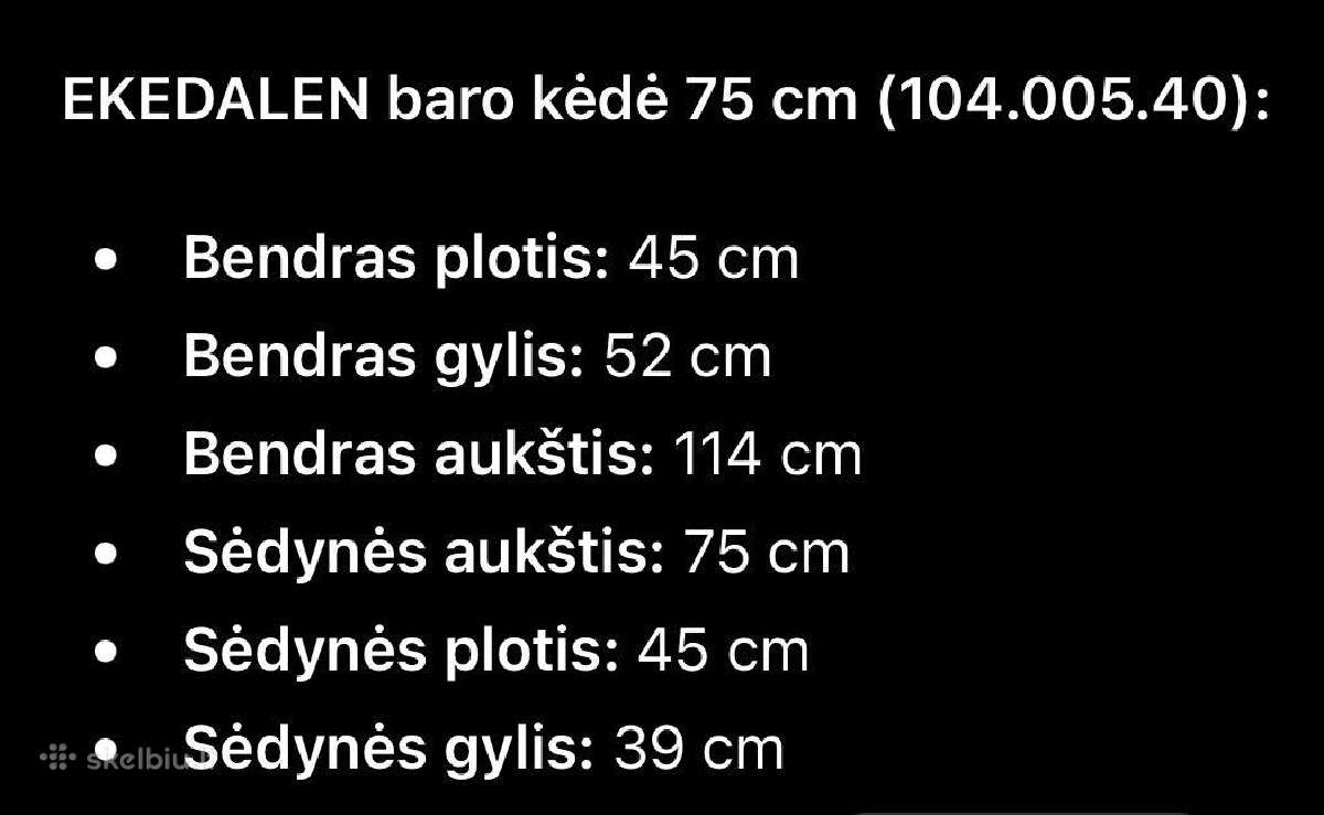 Ekedalen baro stalas ir 4 kėdės - nuotraukos Nr. 8
