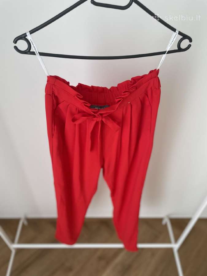 Primark raudonos kelnės aukštu liemeniu - nuotraukos Nr. 2