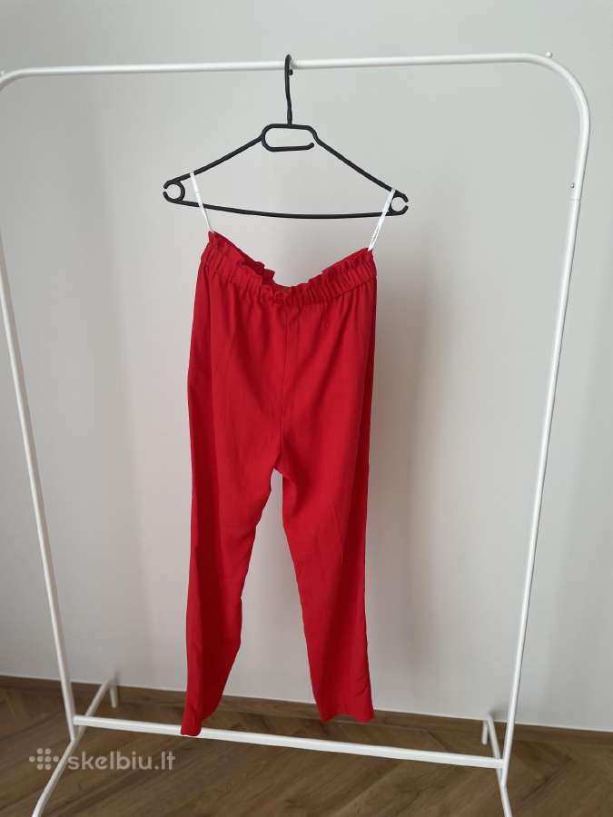 Primark raudonos kelnės aukštu liemeniu - nuotraukos Nr. 4