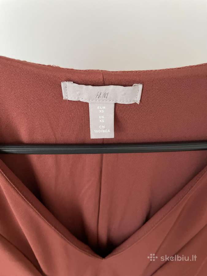 H&m rūdžių/plytų spalvos raukta mini suknelė XS - nuotraukos Nr. 2
